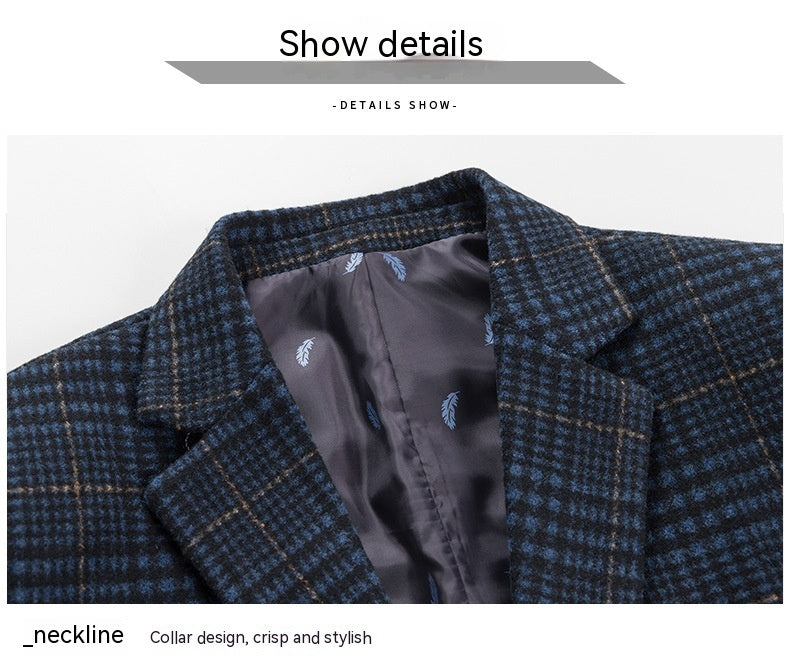 Spring Summer Slim-fit Casual Plaid Men's Suit Jackets