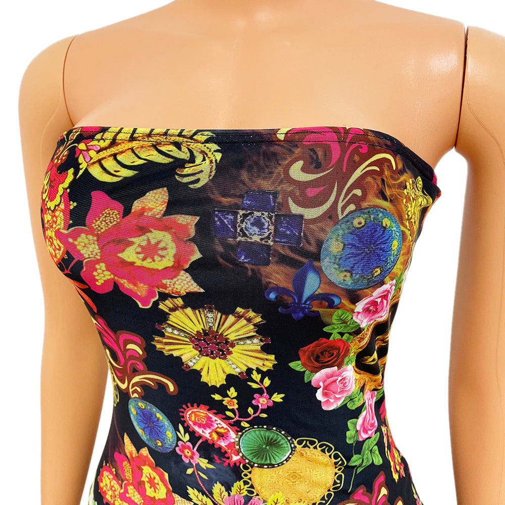 Sexy Tight-Fitting Breast-Wrapped Women Hip Dress