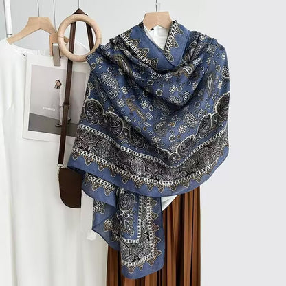 Cotton And Linen Scarf Thin And Silky Shawl Travel Sun-proof Beach Towel For Women