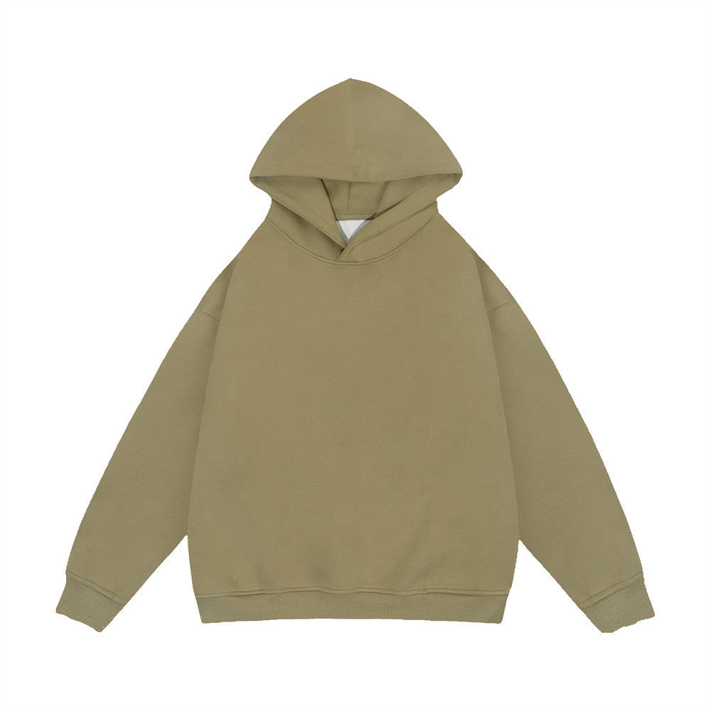 Loose All-matching Solid Color Sports Pullover Hooded Sweater Men