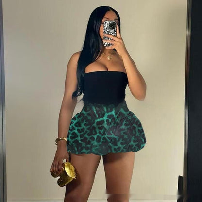 Women Clothing New Leopard Print Printed All-matching Skirt