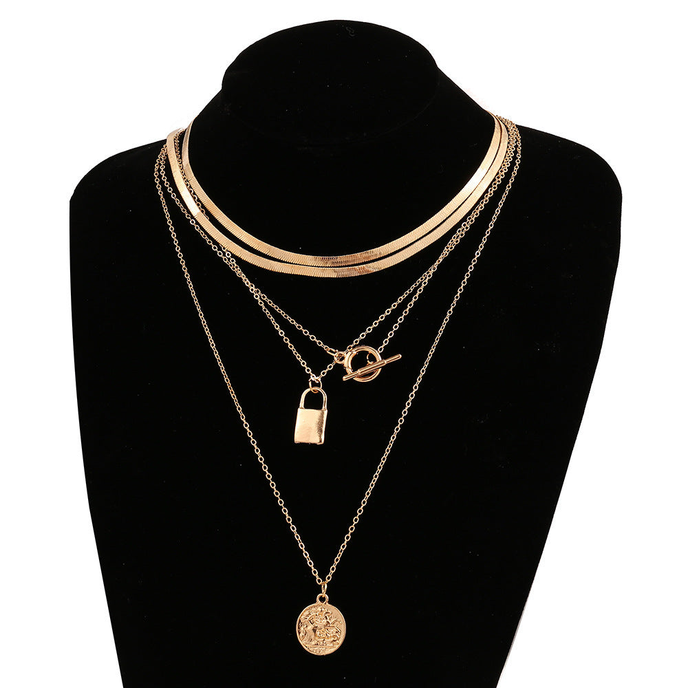 Irregular Metal Piece Chain Multi-layer Necklace