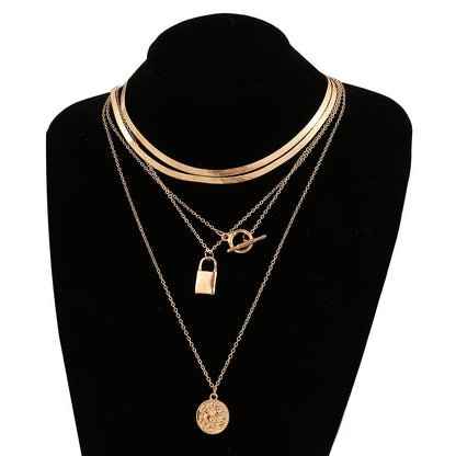 Irregular Metal Piece Chain Multi-layer Necklace