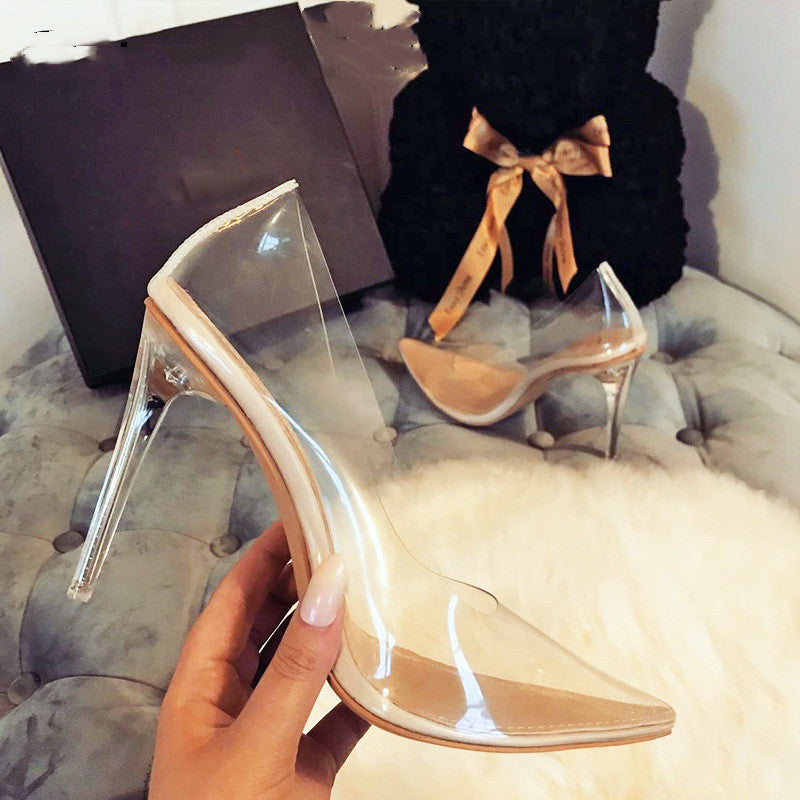 Fashion Creative Crystal Heel Transparent High Heels