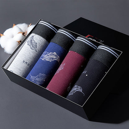 Non-marking ice silk modal men's boxer briefs 4 boxes
