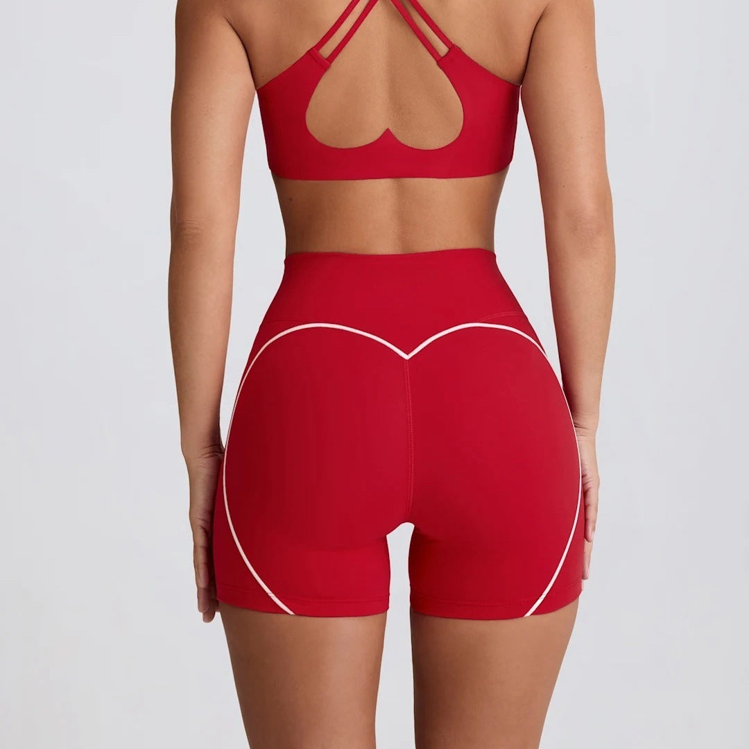 Peach Hip High Waist Running Training Shorts Hip Lifting Nude Feel