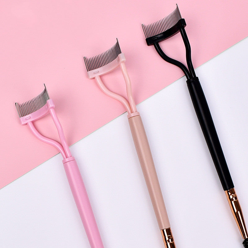 Steel Tooth Double Head Brow Groomer Mascara Brush Tool