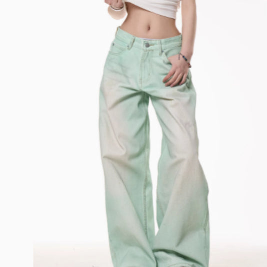 American Retro Distressed Dirty Dyed Jeans For Men And Women On The Street