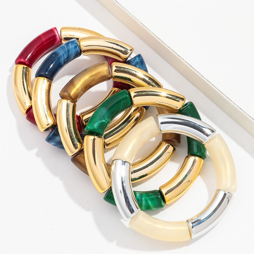 Fashion Bracelet Acrylic Gold Powder Plus Gold Ladies