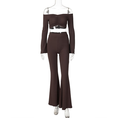 Women's Off-shoulder Long Sleeve Slim Fit Fashion Suit