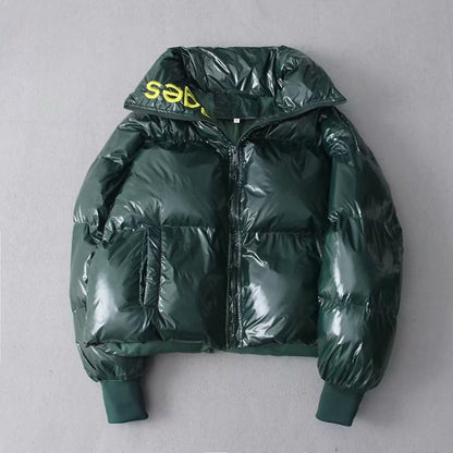 Women's Short Glossy Padded Down Jacket
