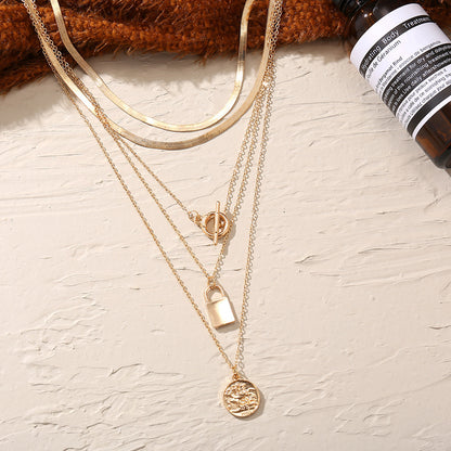 Irregular Metal Piece Chain Multi-layer Necklace