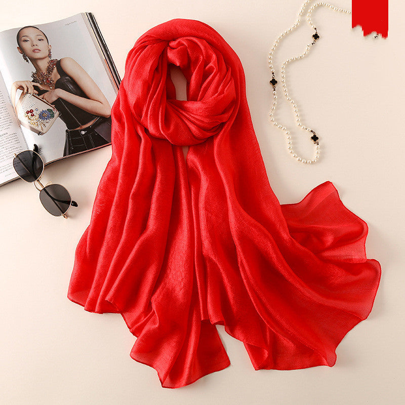 Fashion Beach Towel Sun Protection Shawl Silk Scarf Women