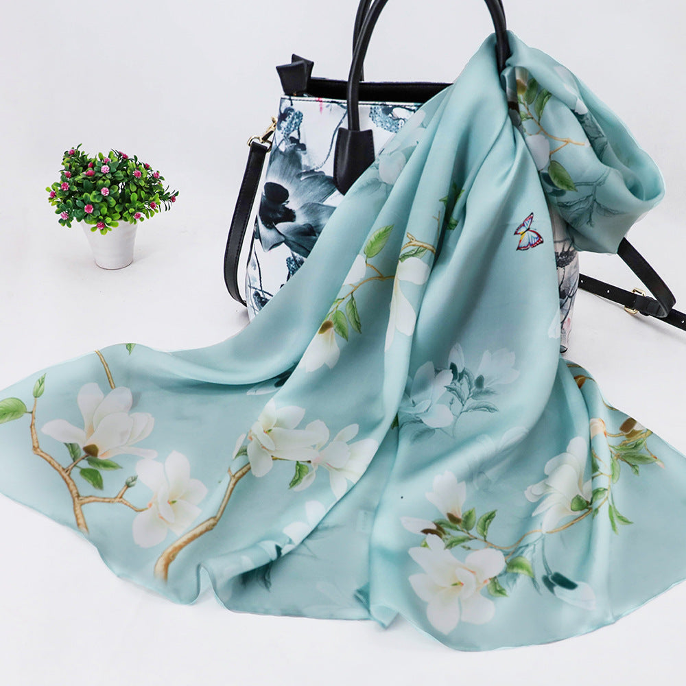 Women's Silk Scarf Shawl Sunscreen Scarf