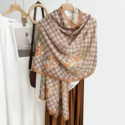 Cotton And Linen Scarf Thin And Silky Shawl Travel Sun-proof Beach Towel For Women