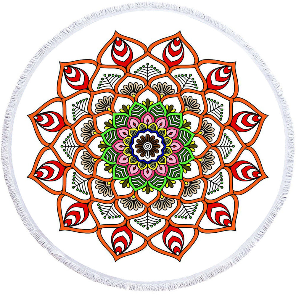 Microfiber 3D Printed Round Beach Towel