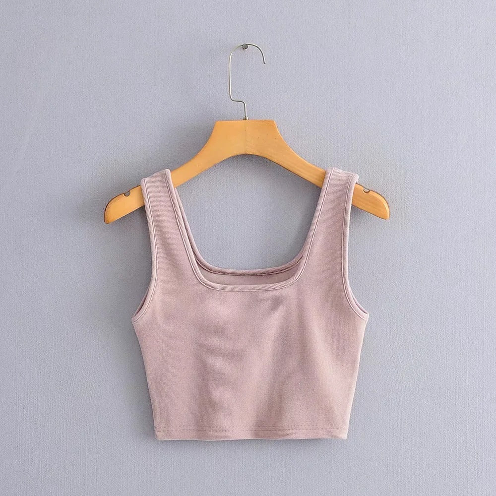 Solid color vest with shoulder straps