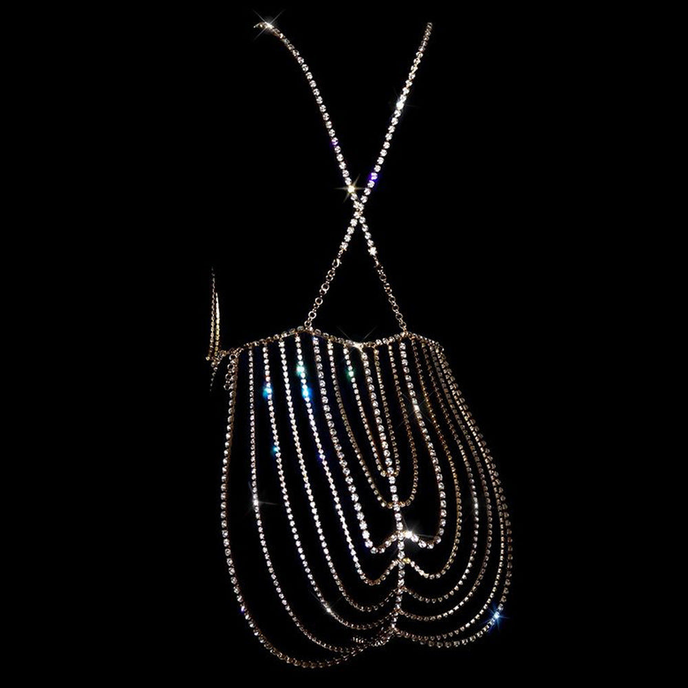 Women's European And American Nightclub Bodysuit With Body Chain