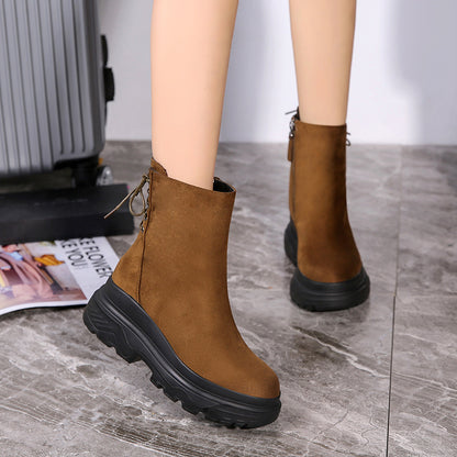 Platform rear lace-up Martin boots