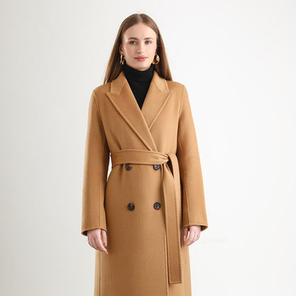 Women's Mid-length Woolen Wool Overcoat Coat