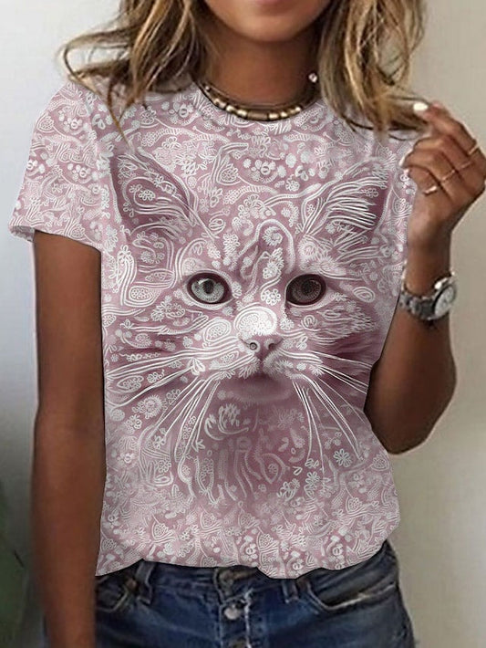 Printed Street Short Sleeve Sports T-shirt For Women