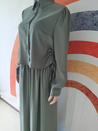 Skirt Suit Middle East Arab Long Sleeve Shirt Dress