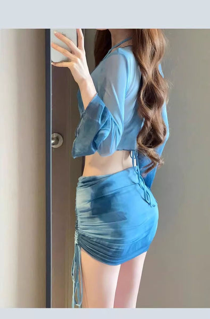 Women's Seaside Vacation Bikini Swimsuit Four-piece Set