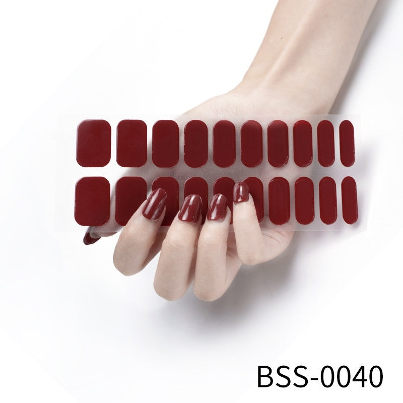 Gel Nail Stickers Pure Color UV Semi-curing Phototherapy