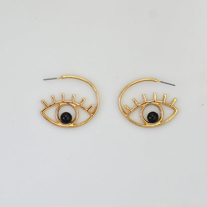 Simple Pearl Stud Earring Demon Eye Eye Earring
