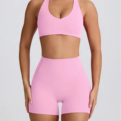 Peach Hip High Waist Running Training Shorts Hip Lifting Nude Feel