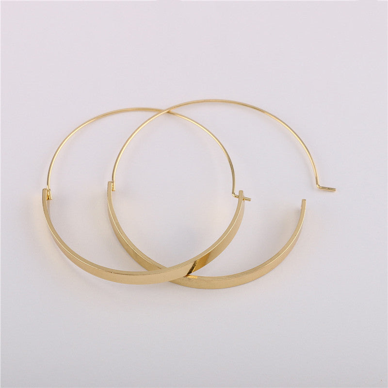 Large Round Circle Ear Earring Metal Copper Earring