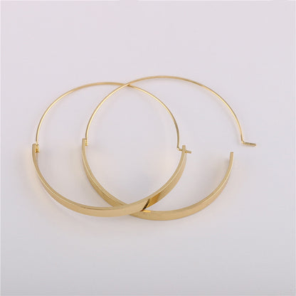 Large Round Circle Ear Earring Metal Copper Earring