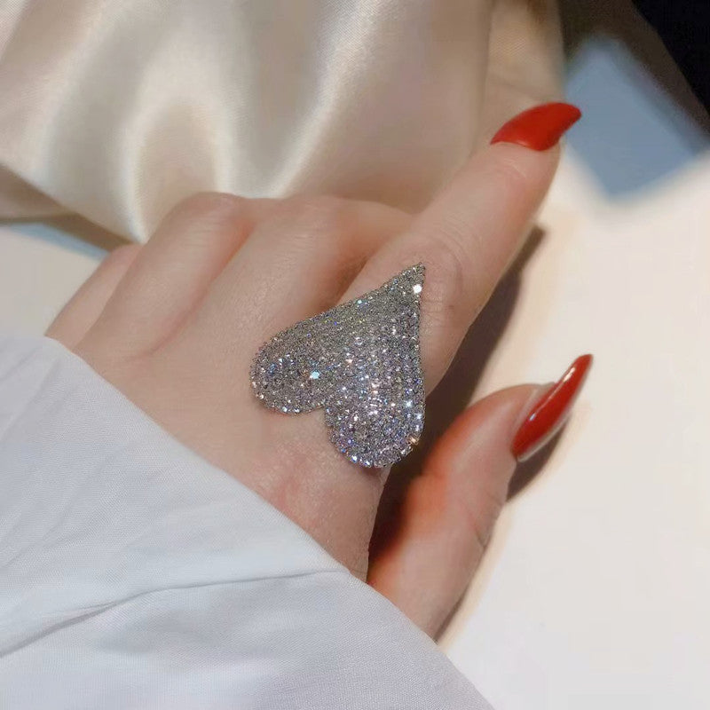 All-match Personality Full Diamond Love Ring Women