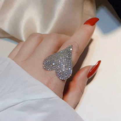 All-match Personality Full Diamond Love Ring Women