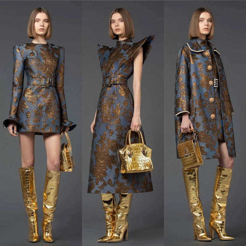 Women's Fashion Pointed Toe Stiletto Knee Boots