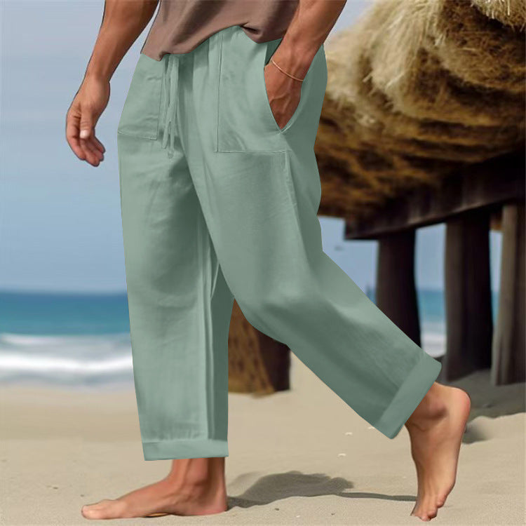 Men's Linen Pure Color Comfort Breathable Casual Pants