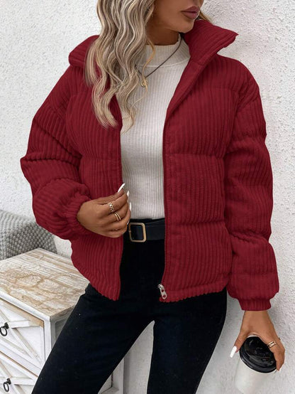 Women's Thickened Plus Size Short Corduroy Cotton Coat Jacket