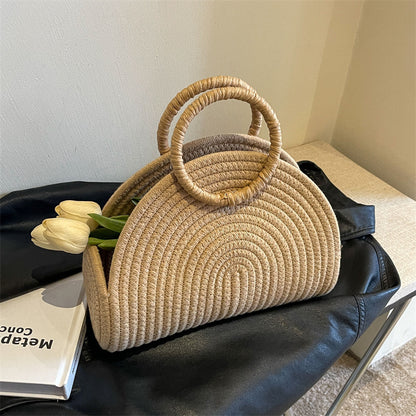 New Urban Simple Holiday Casual Handbag Fashion Trend Woven Bag