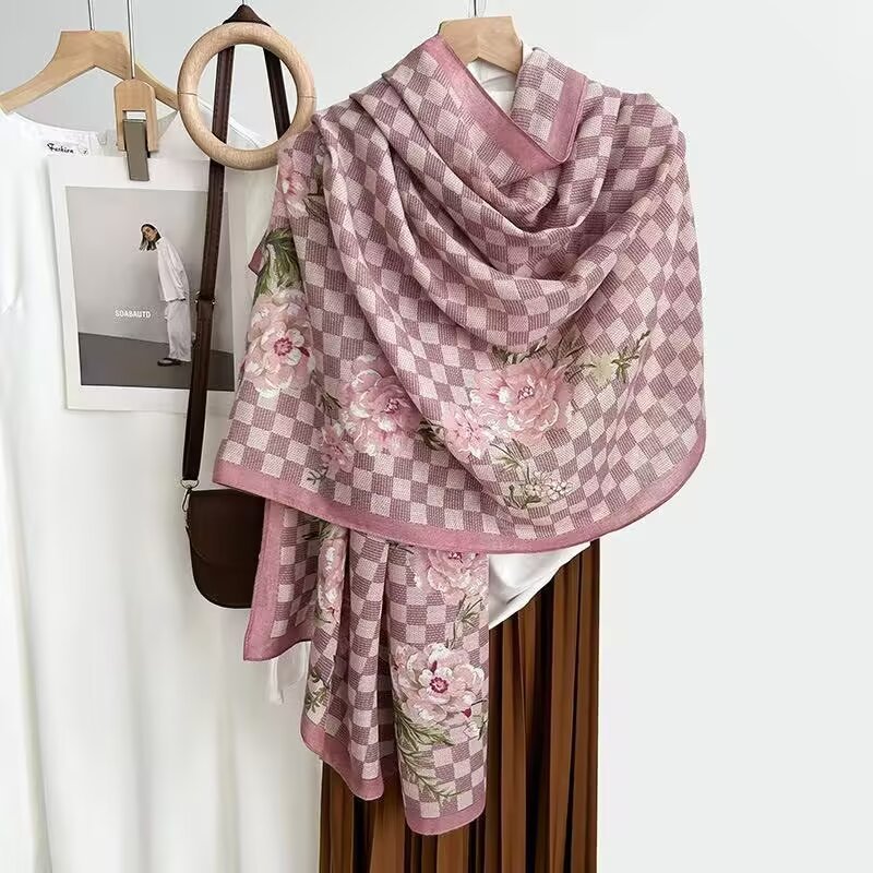 Cotton And Linen Scarf Thin And Silky Shawl Travel Sun-proof Beach Towel For Women