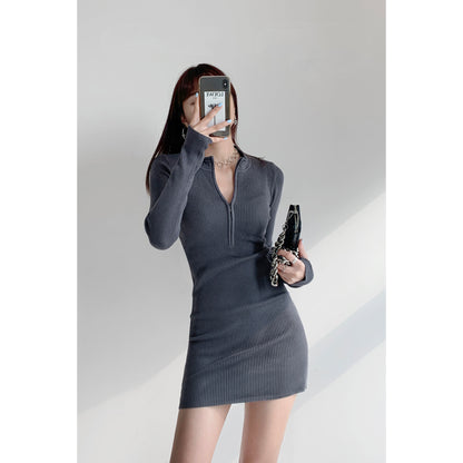 Women's Long Sleeve Knitted Tight Dress