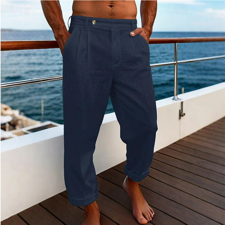 Men's Pocket Flat Comfortable Breathable Trousers