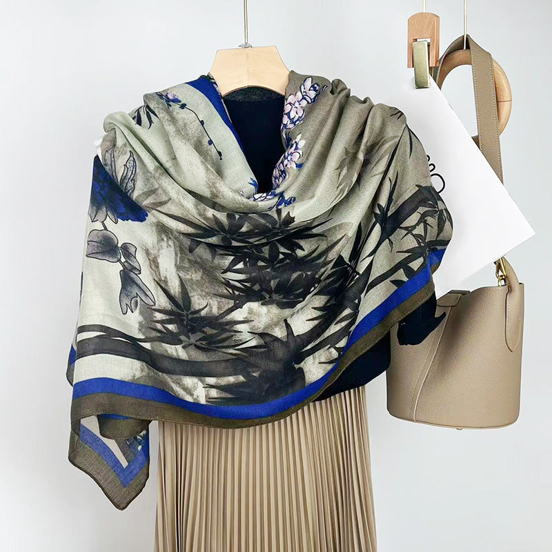 Cotton And Linen Scarf Thin And Silky Shawl Travel Sun-proof Beach Towel For Women