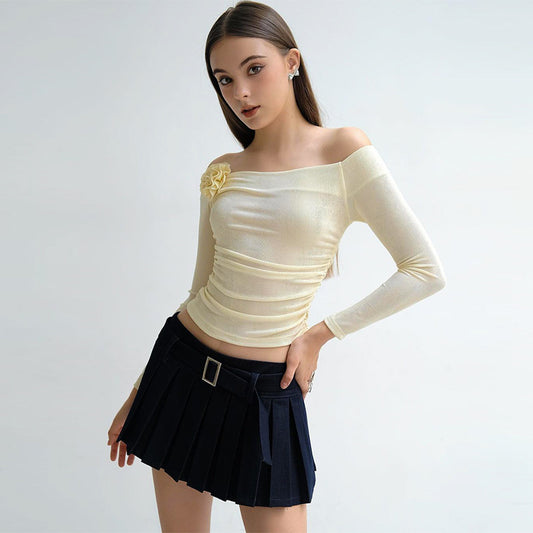 Women's Off-shoulder Long-sleeve Bodice With Off-shoulder Collar