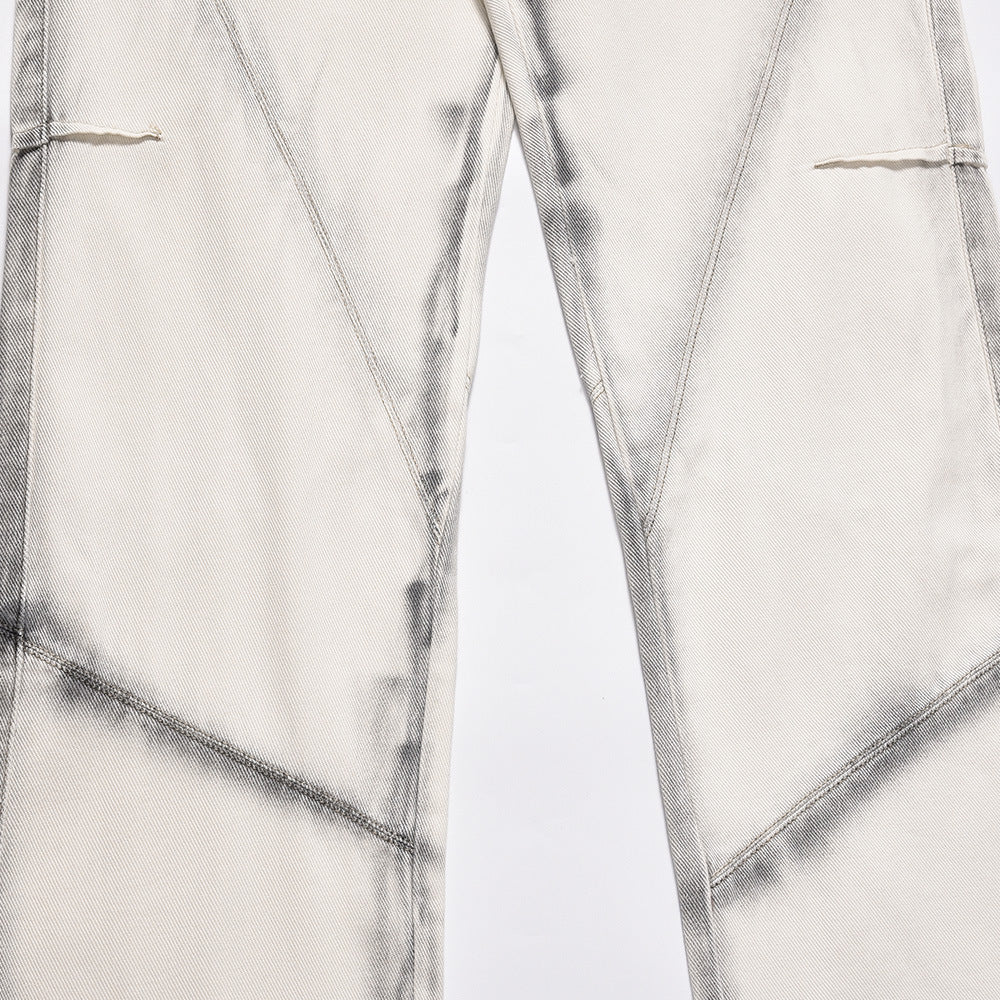 Fashion Printed Lines Straight-leg Trousers Men