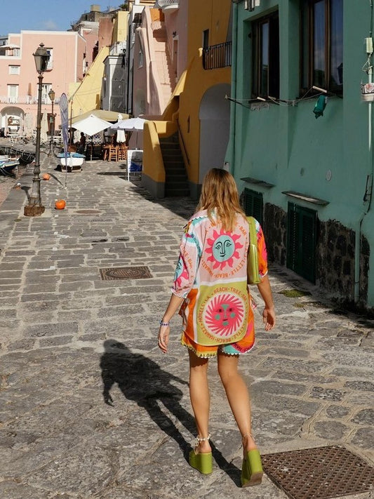 Casual Fashion All-matching Lace Collar Cardigan Shirt Suit Women