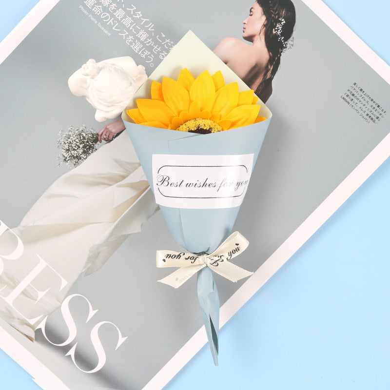 Mini Handmade Soap Flower Gift Box Small Bouquet With Valentine's Day Gift