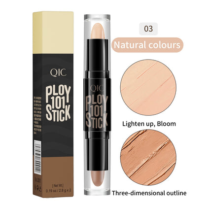 Long Lasting Fadeless Makeup Double-headed Highlight Concealer Contour Stick