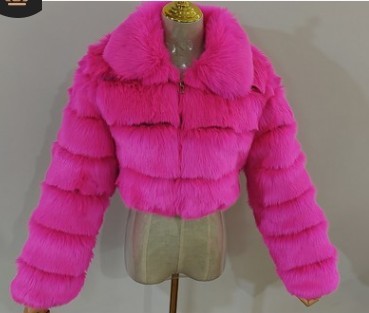 Lapel Imitation Fox Fur Long Sleeve Stitching Women's Light Luxury