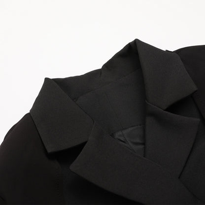 Temperament double-breasted casual cape suit skirt