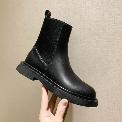 European and American Style Women's Thick Heel Boots Flat Boots